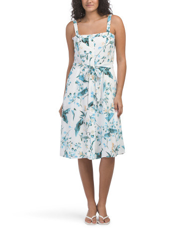 Printed Button Down Midi Dress | TJ Maxx