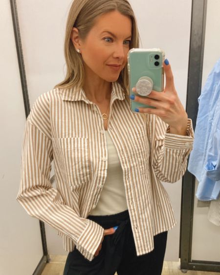 Cropped Striped Button-Down Shirt
Comes in more colors

#LTKunder50 #LTKSeasonal #LTKstyletip