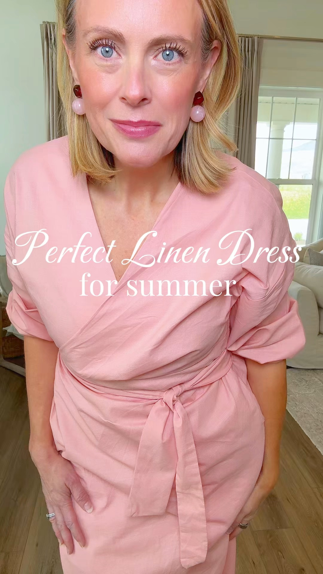 Pink linen wrap dress from Stylewe. Use code britt20 at checkout. 

Wearing a size medium

#LTKootd #LTKOver40 #LTKMidsize