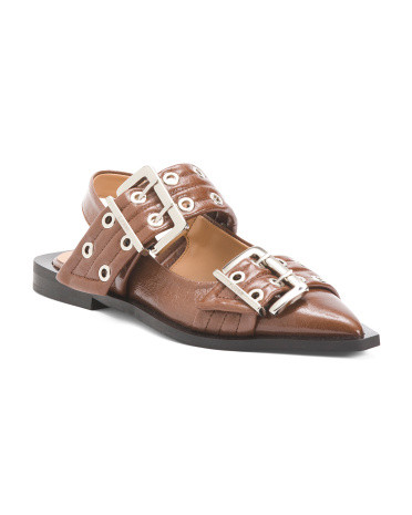 Made In Portugal Feminine Buckle Ballerina Flats | TJ Maxx