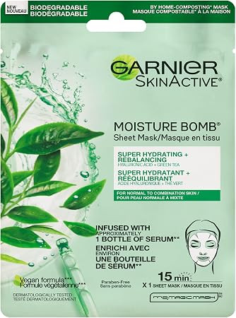 Garnier Beauty Face Mask, Hydrating Skin Care for Normal to Combination Skin, Hyaluronic Acid + G... | Amazon (CA)