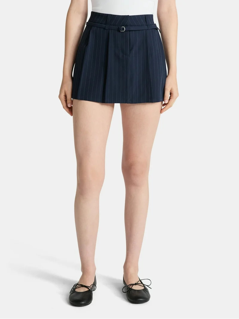 No Boundaries Pleated Mini Skirt, Women's | Walmart (US)