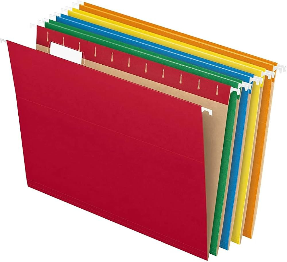 Pendaflex Hanging File Folders, Letter Size, Assorted Colors, 1/5-Cut Adjustable Tabs, 25 Per Box... | Amazon (US)