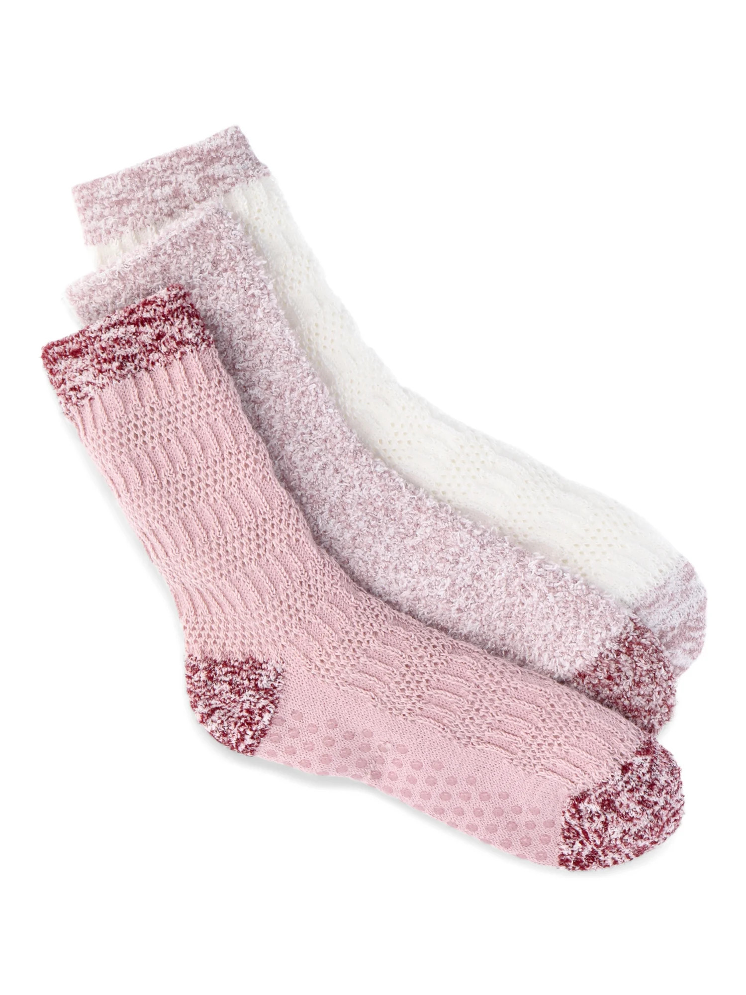Joyspun Women’s Double Layer Crew Lounge Socks, 3-Pack, Fits Shoe Sizes 4-10 | Walmart (US)