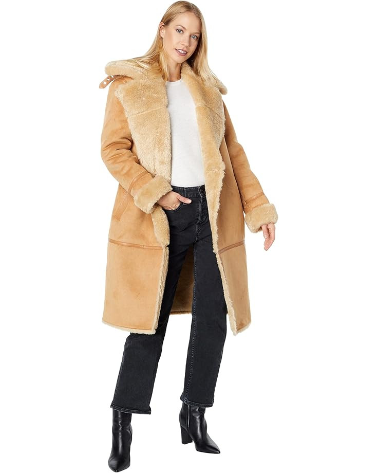Avec Les Filles Double-Breasted Faux Shearling Coat | Zappos