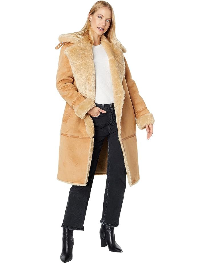 Avec Les Filles Double-Breasted Faux Shearling Coat | Zappos