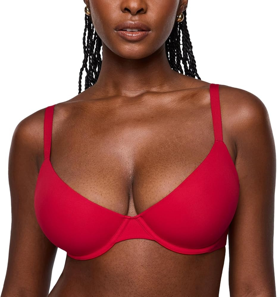 INLYRIC Women's Inbarely Plus Balconette Bra - Lightly Padded Underwire Sexy Tshirt Demi Bras Sup... | Amazon (US)