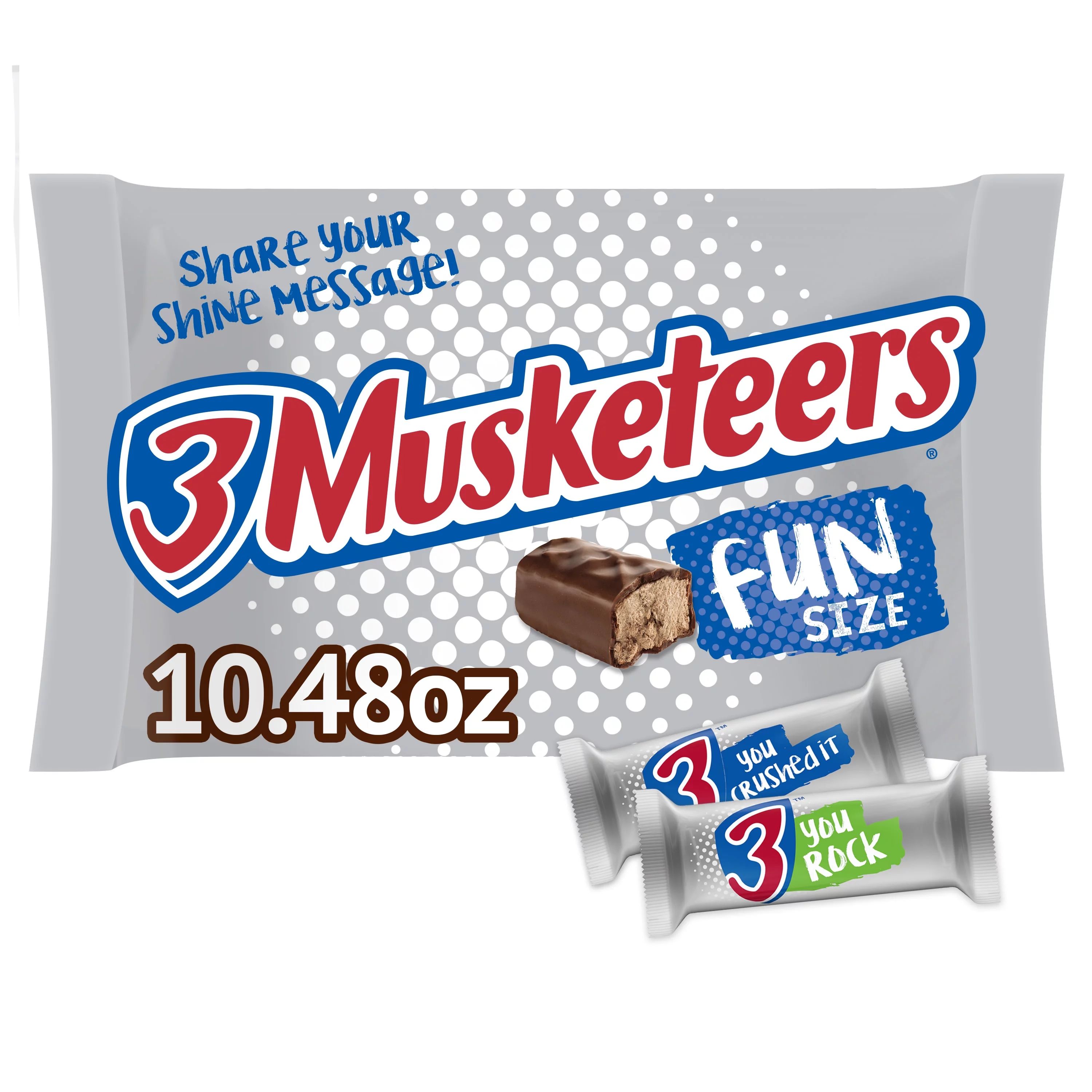 3 Musketeers Fun Size Chocolate Candy Bars - 10.48 oz Bag | Walmart (US)