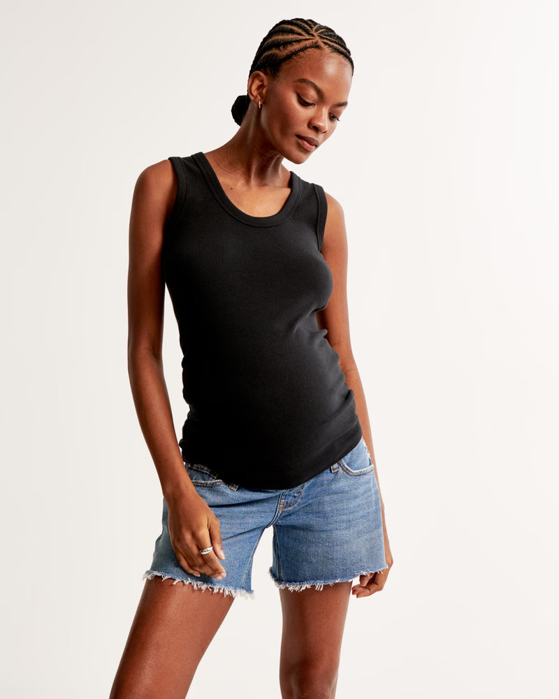 Women's Maternity High Rise Dad Short | Women's Bottoms | Abercrombie.com | Abercrombie & Fitch (US)