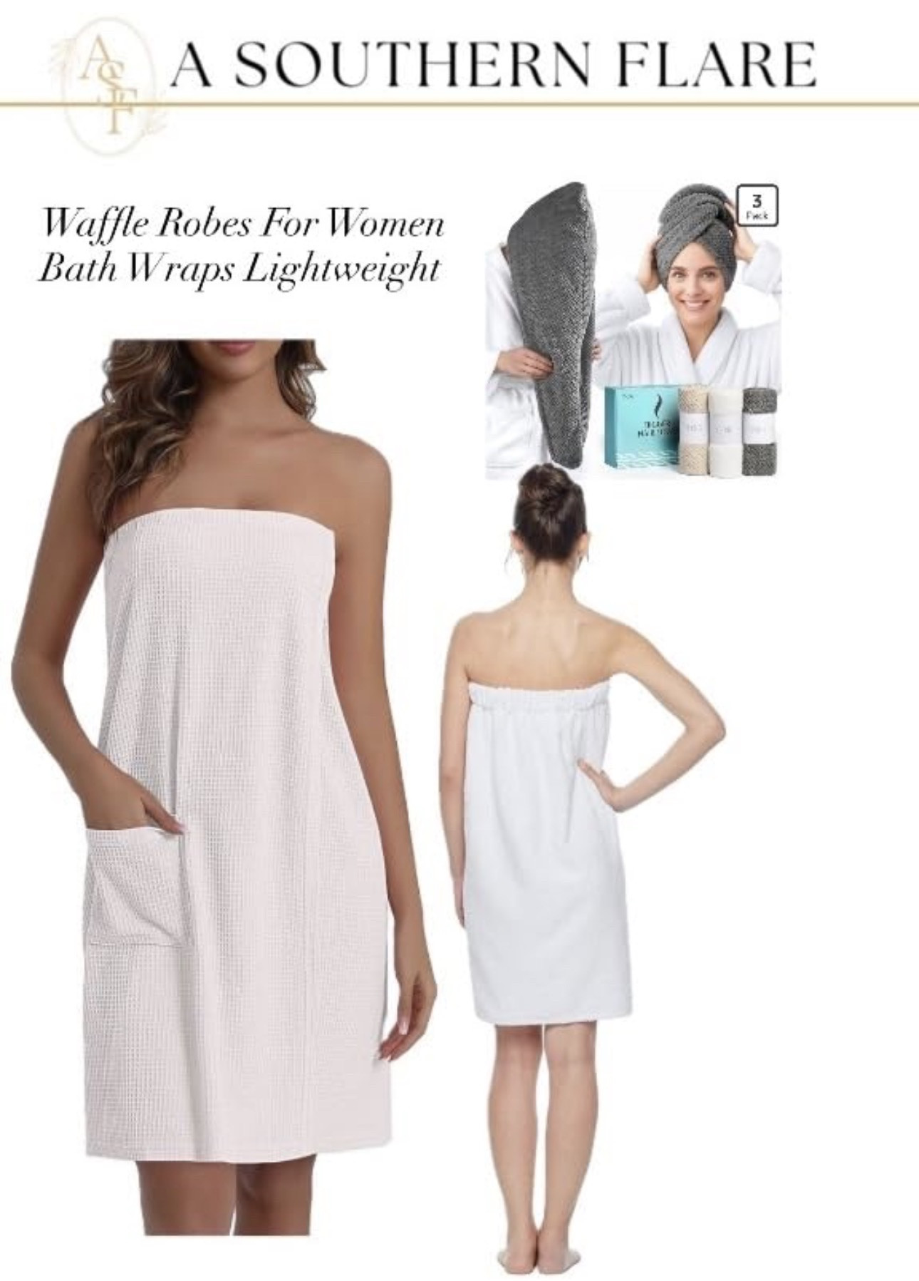 Looking for the perfect robe after your spa day? These waffle robes are just what you need! Lightweight and comfy. #BathTime #ComfortStyle/ Dorm Life/ gift ideas