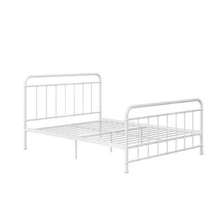 Bice White Metal Queen Bed | The Home Depot