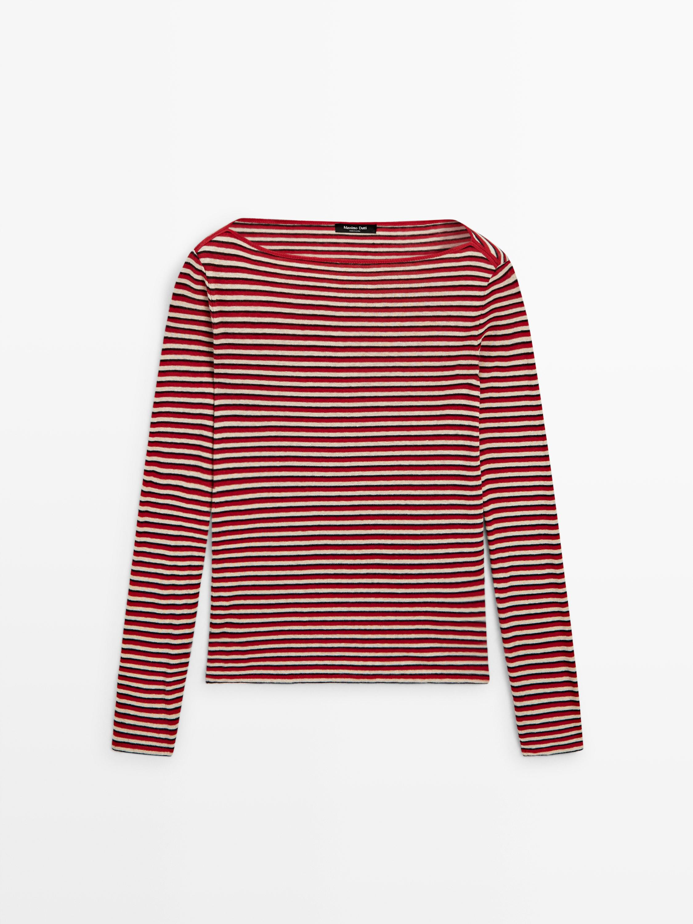 Striped long sleeve T-shirt | Massimo Dutti UK