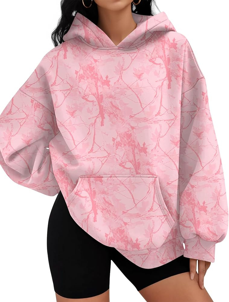 LOMON Hoodies for Women Oversized Sweatshirt Hooded Long Sleeve Casual Fleece Tops Pullover Sweat... | Amazon (US)
