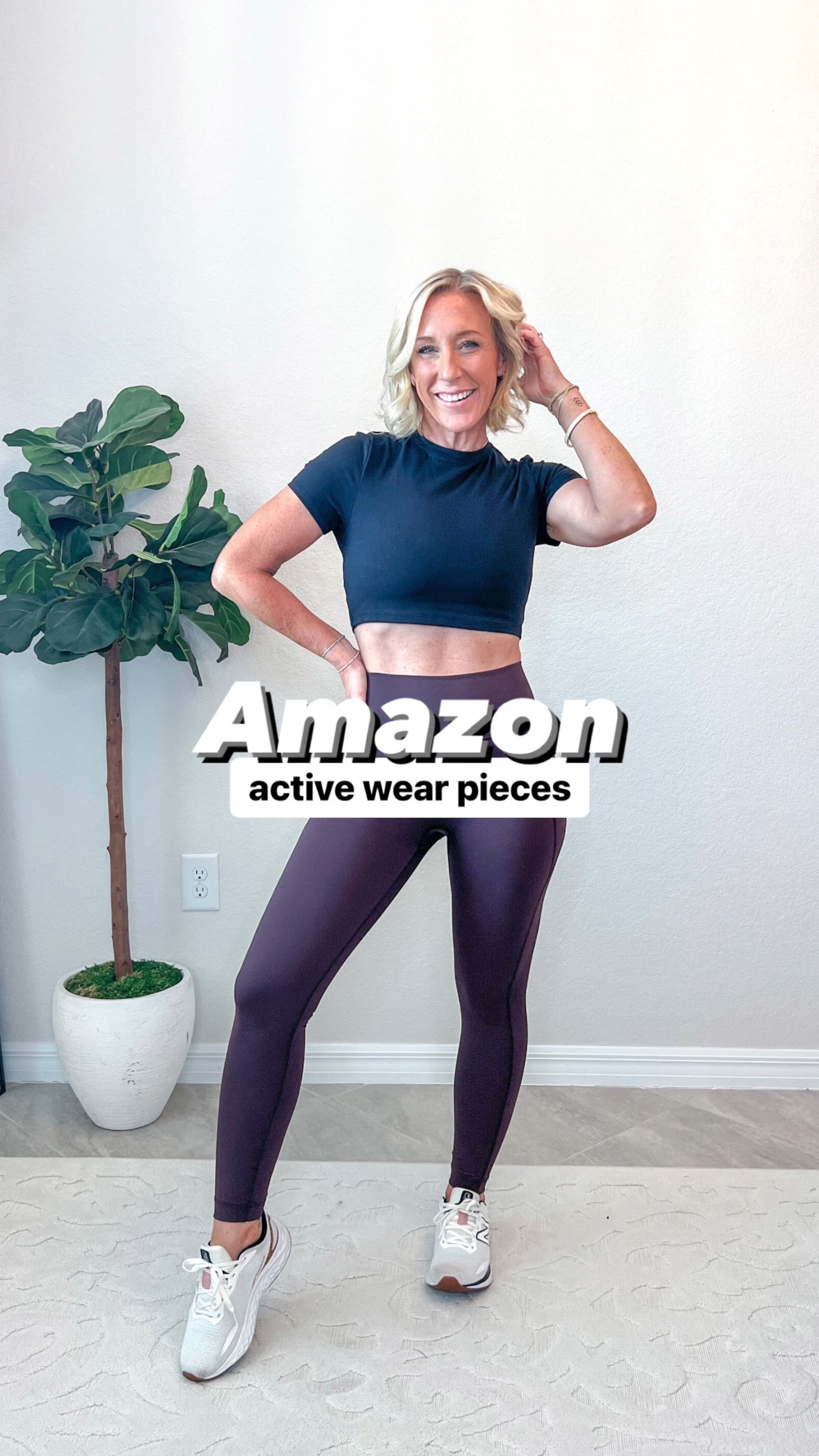 • crop top - size medium.
• biker shorts -size small.
• leggings - size small.
• tank with bra - size mebut needed a small.

#LTKActive #LTKVideo #LTKFindsUnder50