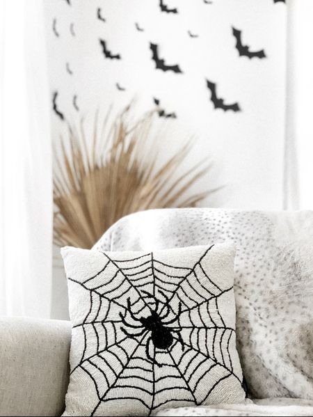 Halloween decor, neutral Halloween, beaded spiderweb pillow, tj maxx Halloween, spooky season , Etsy bats, bat wall, neutral Halloween 

#LTKHalloween #LTKhome #LTKSeasonal