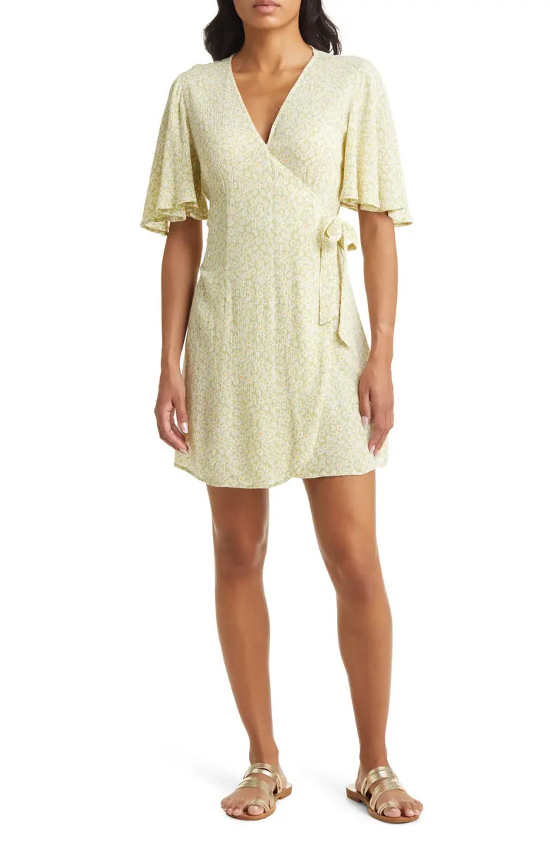 Weekend Vibes Floral Print Wrap Minidress | Nordstrom