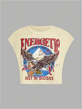 SOLY HUX Women's Y2k Vintage Graphic Short Sleeve Tee Tops Crew Neck Crop Tops for Summer Going O... | Amazon (US)