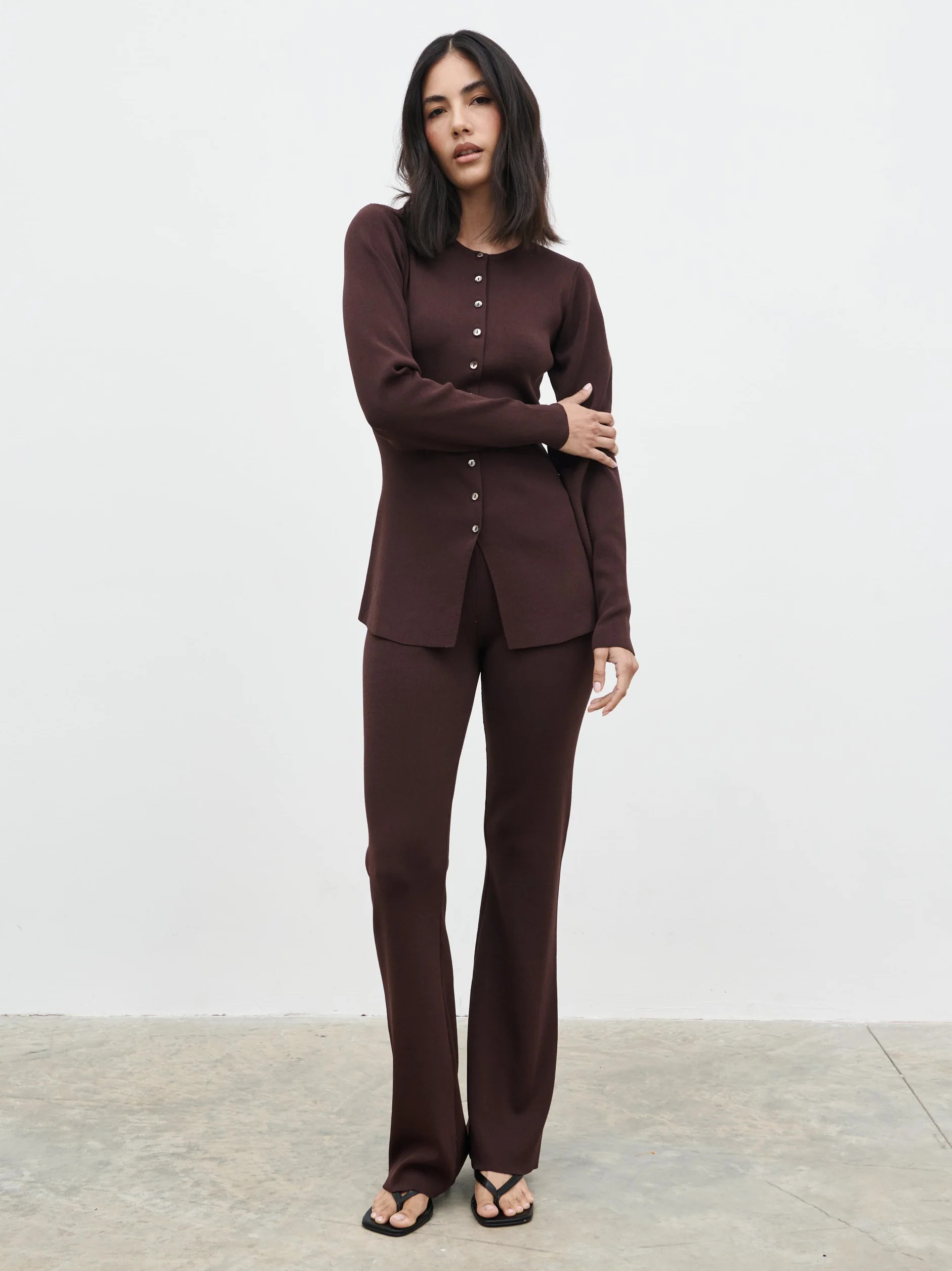 Gracelyn Knit Straight Leg Trousers | Pretty Lavish (UK)