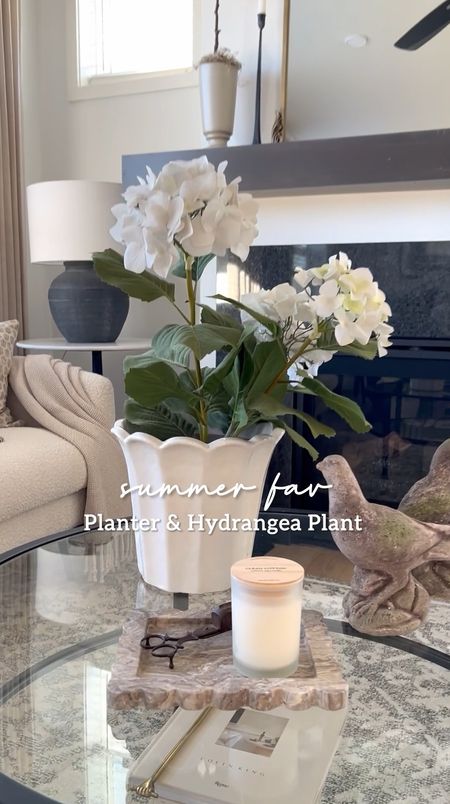 This scalloped vase and faux hydrangea plant is such a charming look for summer. The hydrangea is currently on sale  

#LTKHome #LTKSaleAlert #LTKFindsUnder50
