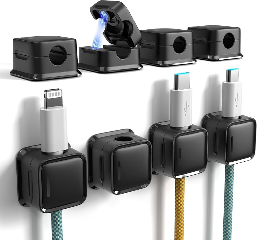 smofish Magnetic Cord Organizer Holder, 6 Pack Desk Cable Clips Management, Hide Phone Charging C... | Amazon (CA)