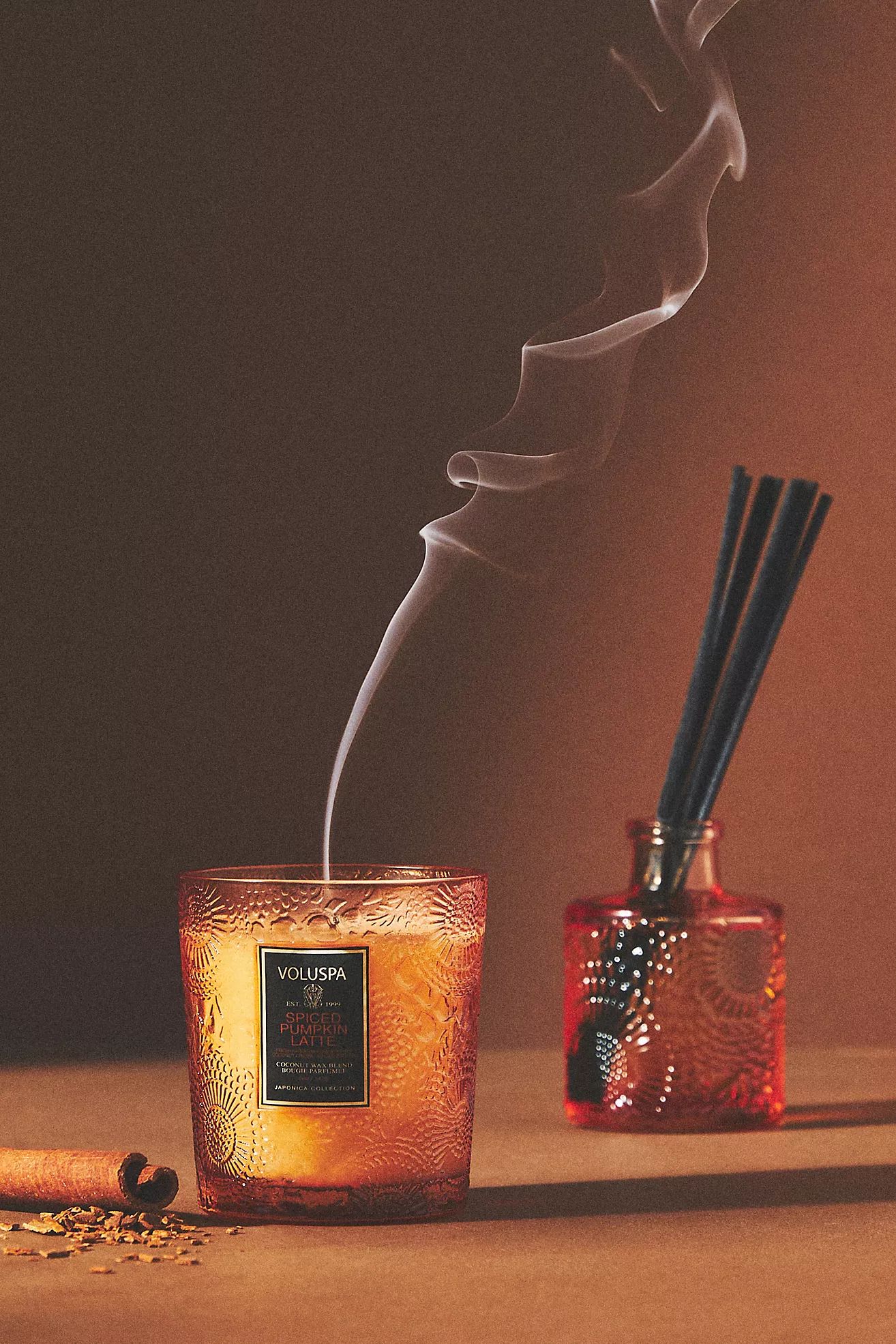 Voluspa Japonica Spiced Pumpkin Latte Glass Jar Candle & Reed Diffuser Set | Anthropologie (US)
