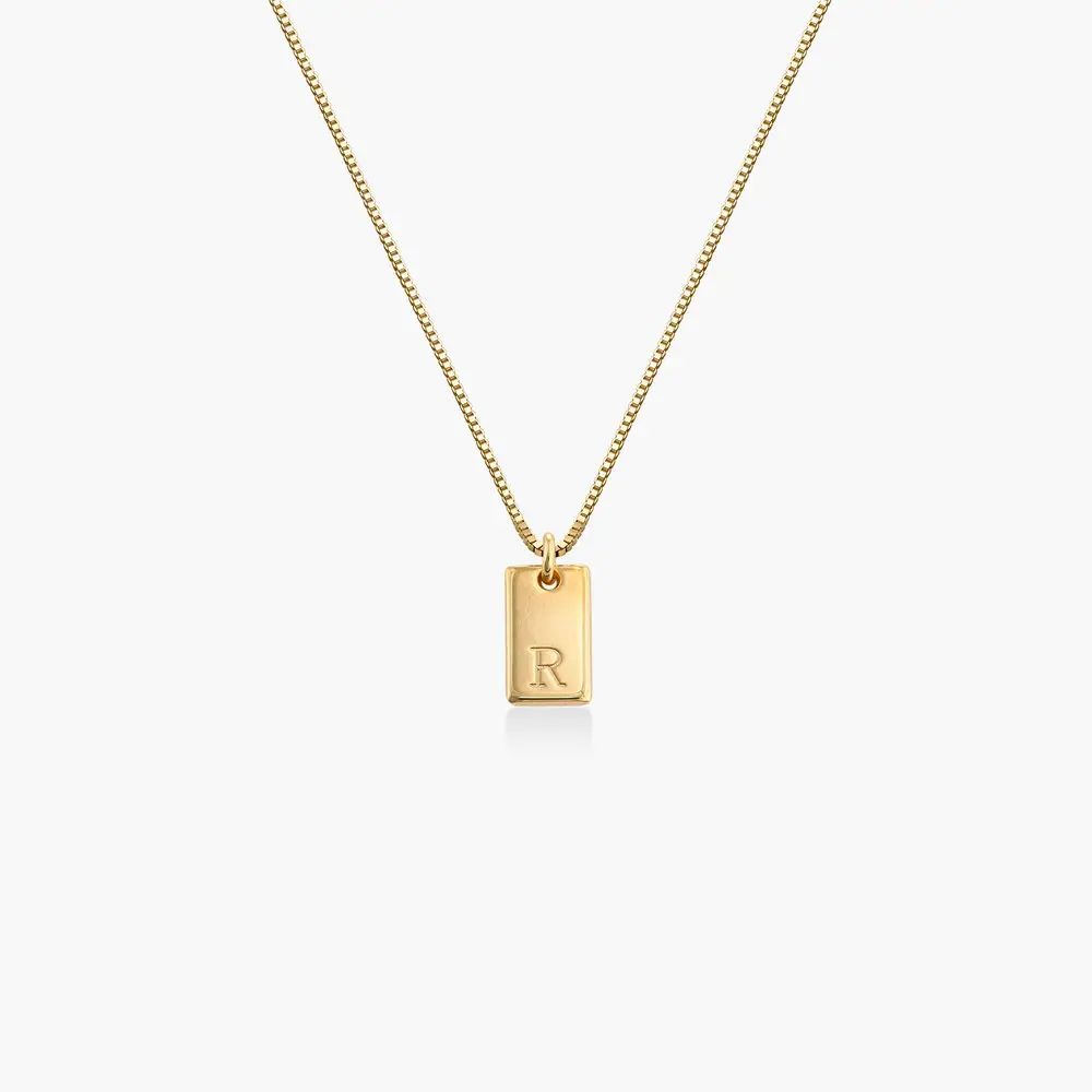 Willow Tag Initial Necklace - Gold Vermeil | Oak & Luna (US)