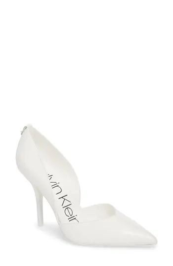 Women's Calvin Klein Marybeth D'Orsay Pump, Size 5 M - White | Nordstrom