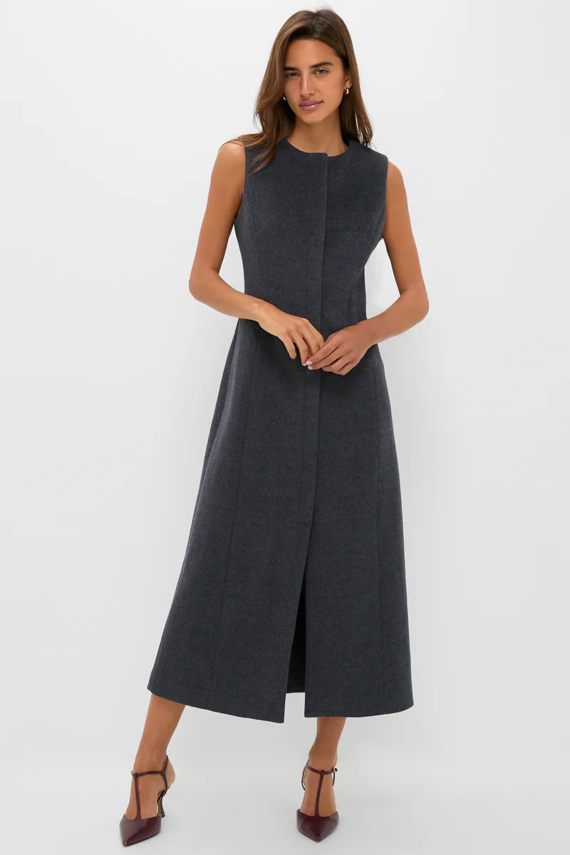 Gray Wool Rhoda Midi Dress | Tuckernuck (US)