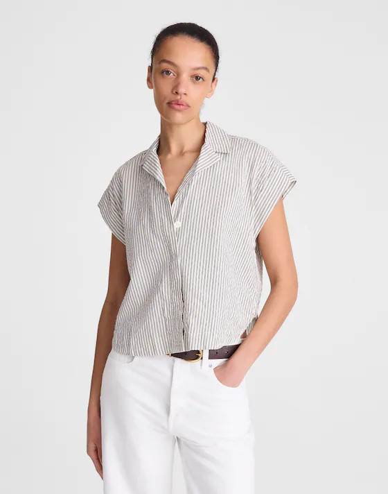 Notch-Collar Popover Shirt | Madewell