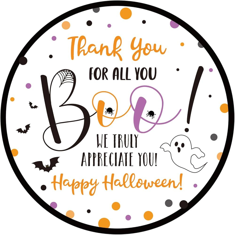 G2PLUS Happy Halloween Stickers, 60PCS Halloween Boo Gift Stickers, Halloween Name Gift Stickers,... | Amazon (US)
