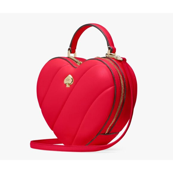New Kate Spade Love Shack Quilted 3D Heart Crossbody Ruby Red | Poshmark