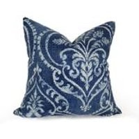 Denim Blue Pillow, Damask Pillow, Ikat Cushion, Throw Pillow Covers, Both Sides, Zipper, French Country, Farmhouse Decor, 18x18, 20x20, NEW | Etsy (US)