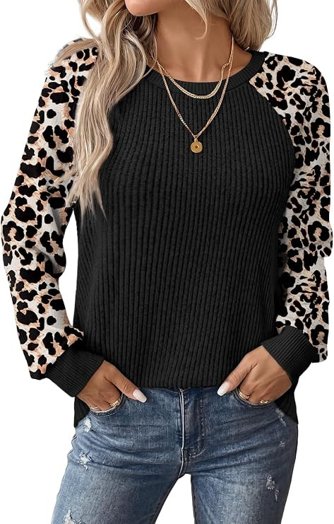 WIHOLL Womens Tops Long Sleeve Shirts Fall Fashion Sweaters Outfits | Trendy School Teacher Shirt... | Amazon (US)