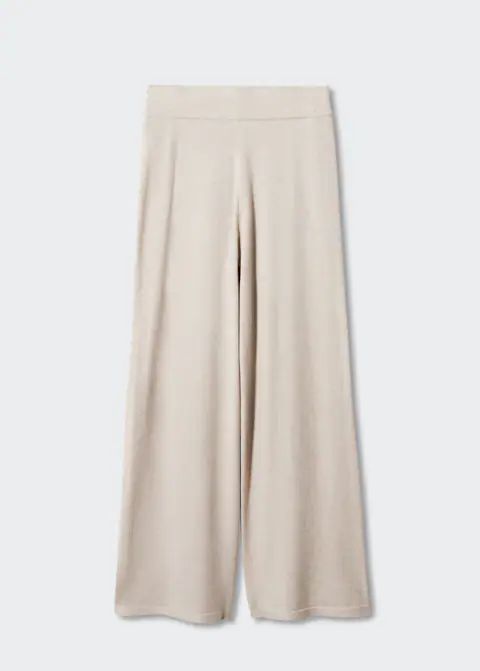 Knitted wideleg trousers -  Women | Mango United Kingdom | MANGO (UK)