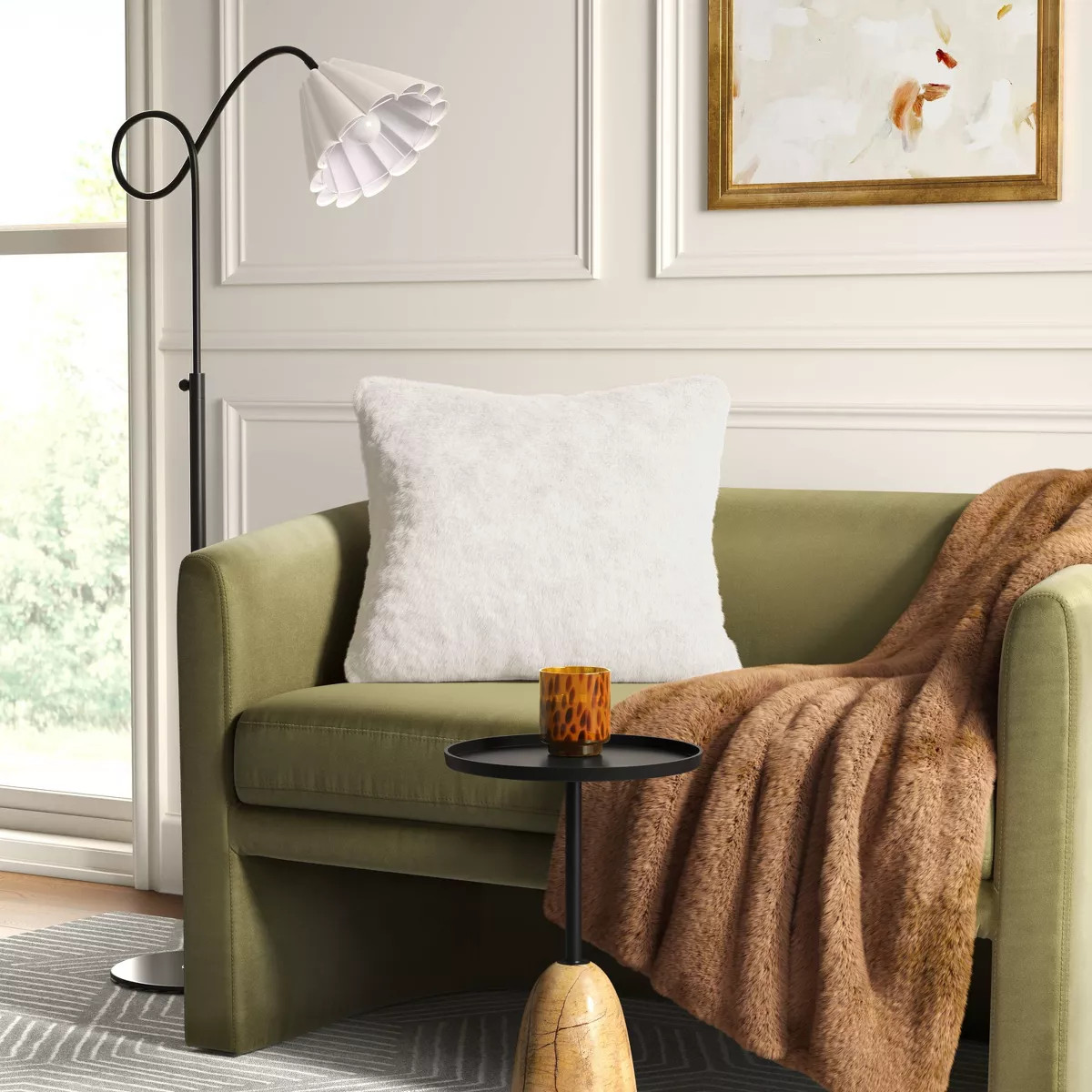 Faux Fur Throw Pillow Stone Gray - Threshold™ | Target