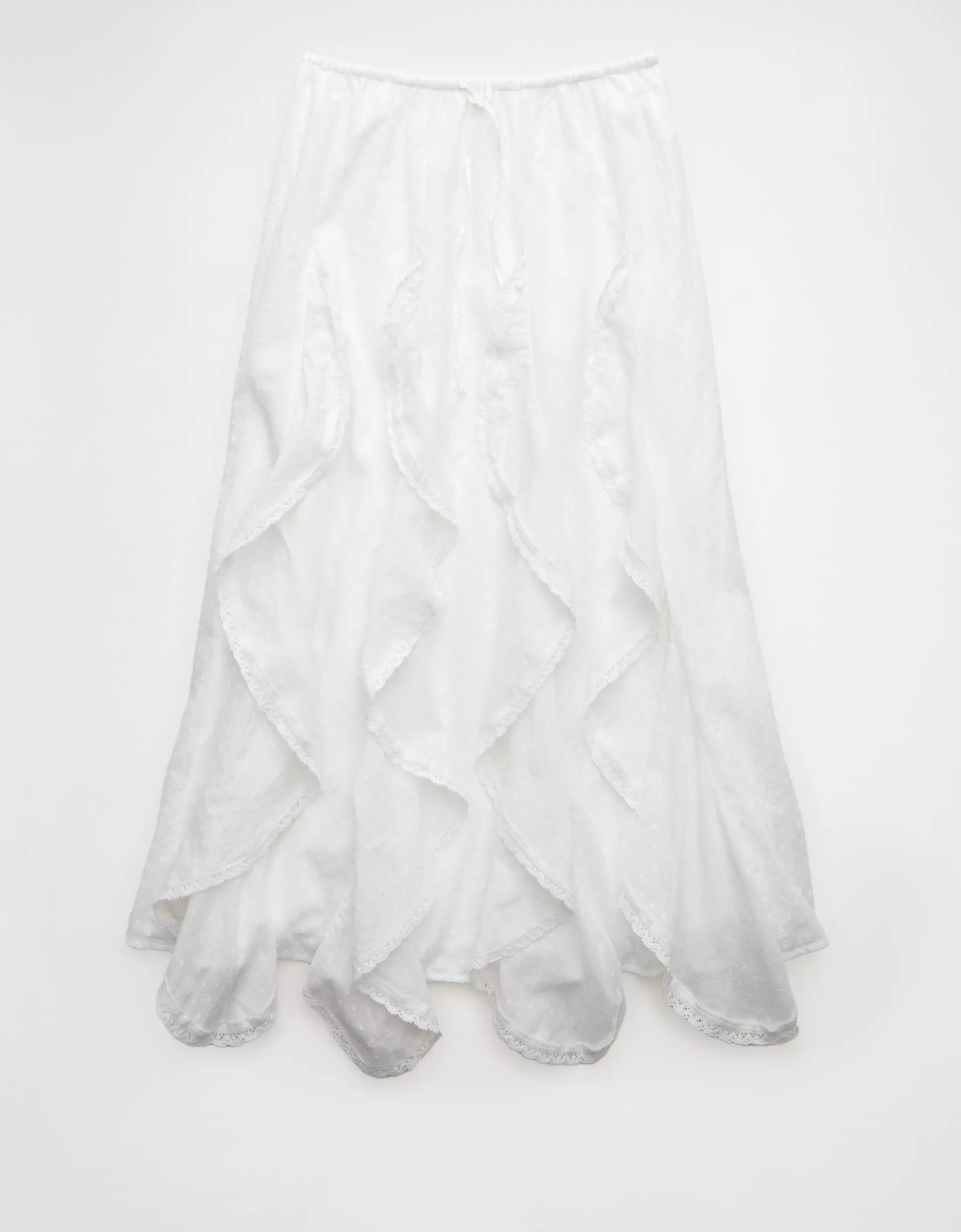 AE High-Waisted Cascade Ruffle Maxi Skirt | American Eagle Outfitters (US & CA)