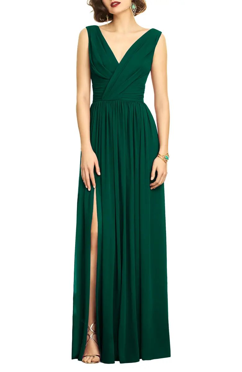 Surplice Ruched Chiffon Gown | Nordstrom