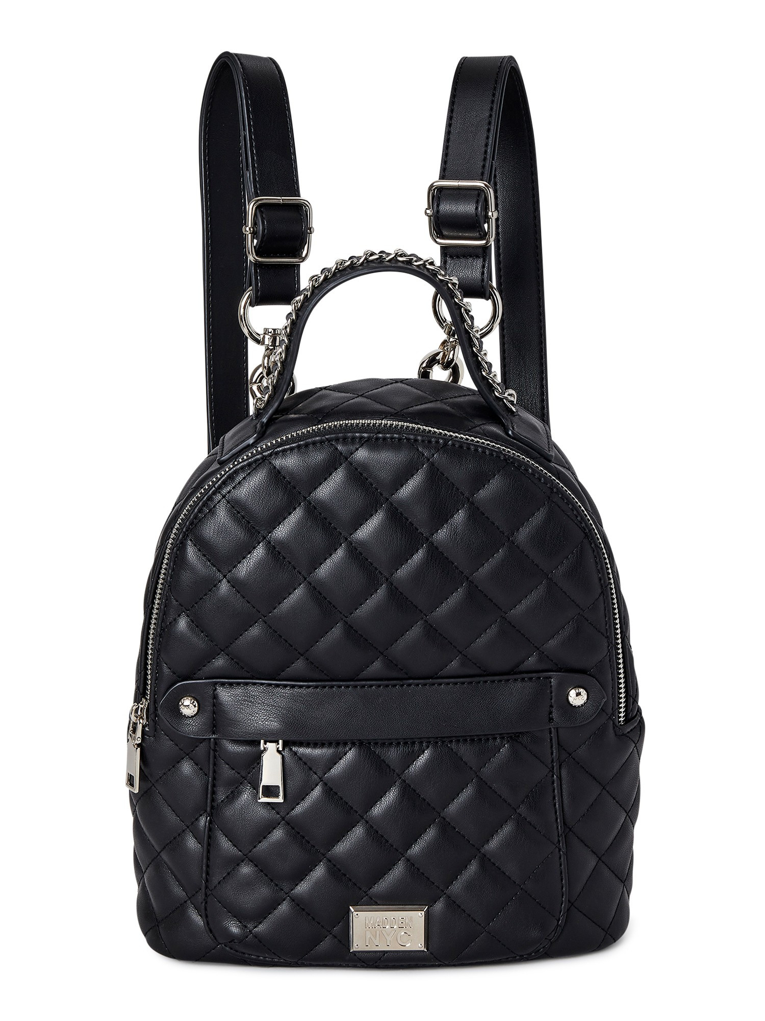 Madden NYC Women's Mini Quilted Zip Backpack Black | Walmart (US)