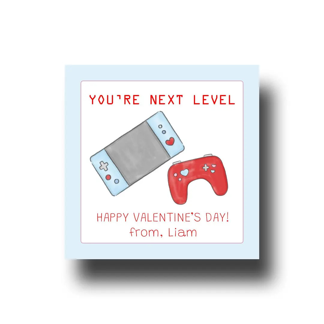 Valentine Tags & Stickers, You're Next Level Video Game Personalized Valentines - Etsy | Etsy (US)