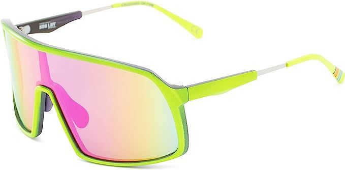 Foster Grant Sun Luv Crushing On Fun Shield Sunglasses, Neon Green, 56mm,10260198.COM | Amazon (US)