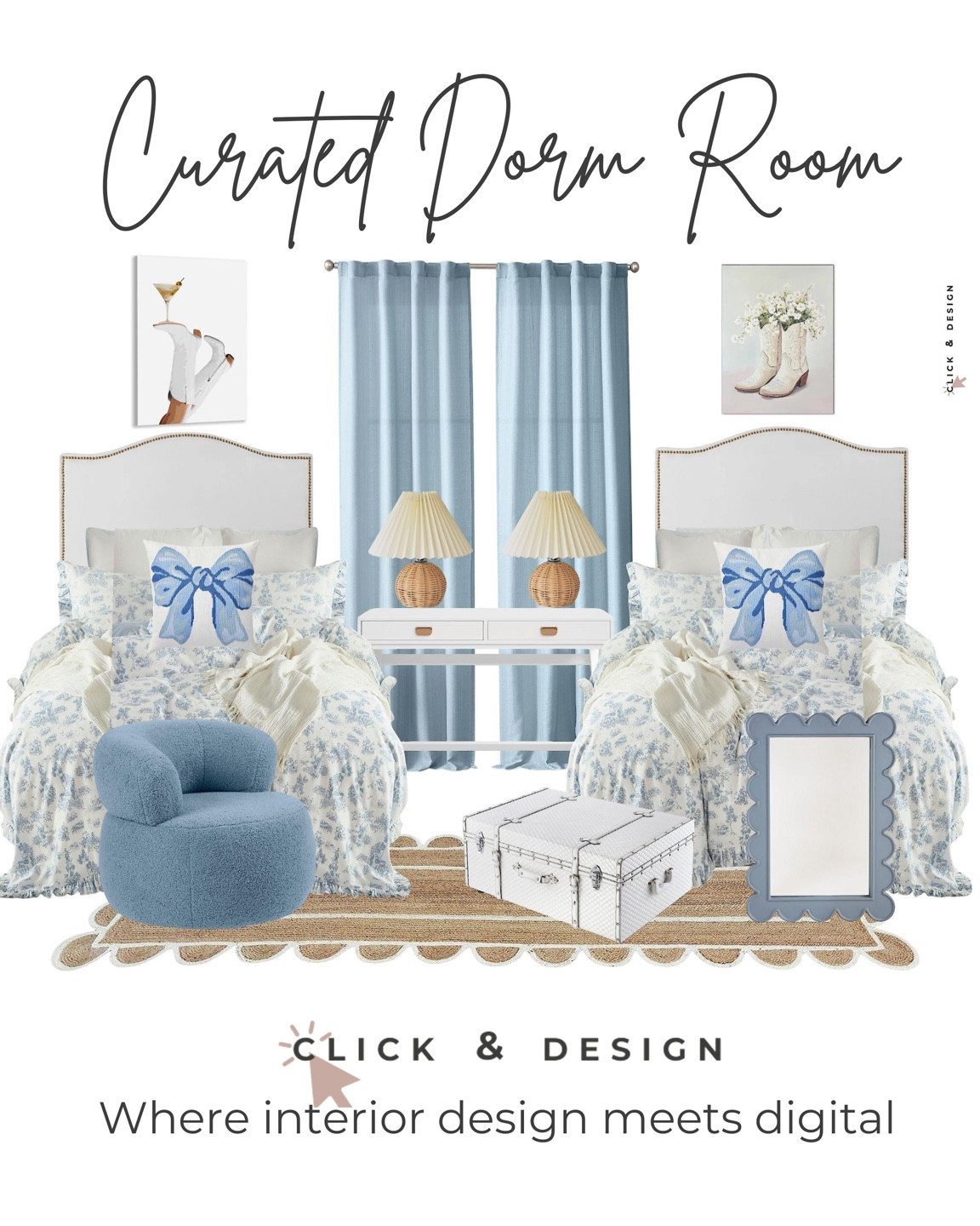 French love shack fancy dorm room design for your sweet girl going off to college!

#dormroom #college #loveshackfancy #french #bluegirlsroom

#LTKSeasonal #LTKKids #LTKHome