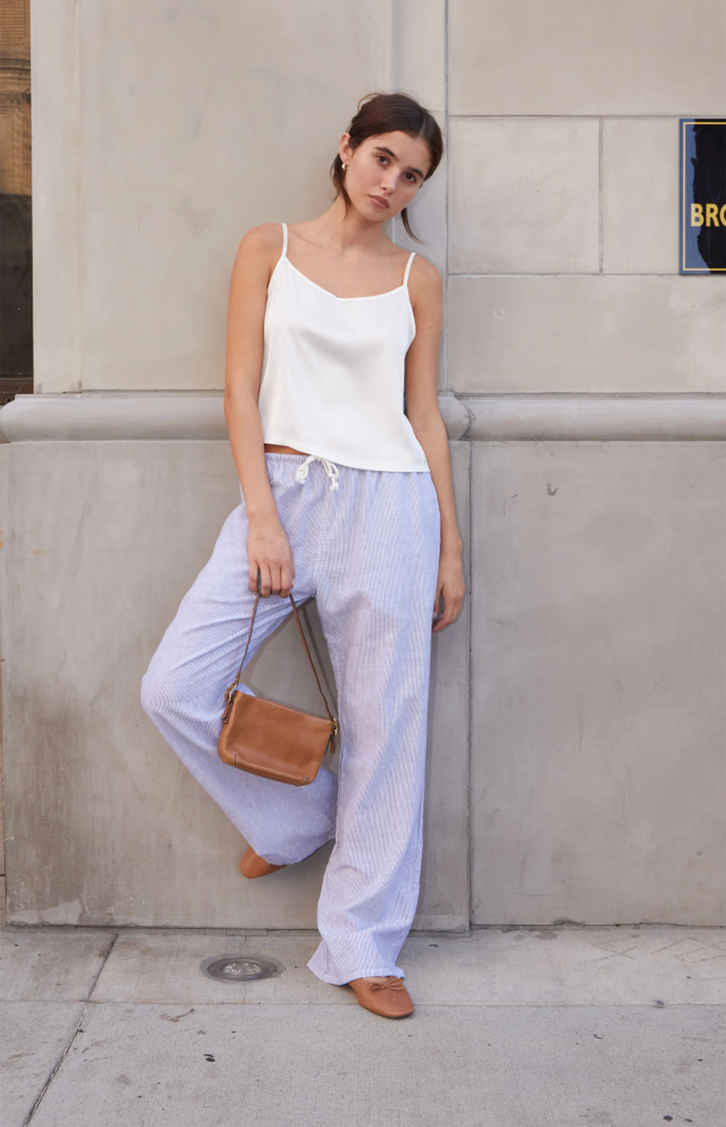 John Galt Blue & White Striped Anastasia Tie Sweatpants | PacSun