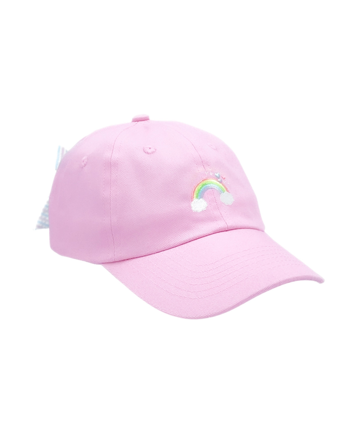 Bits & Bows Girls Girls Rainbow Sparkle Bow Baseball Hat in Pink - Pink | Macy's