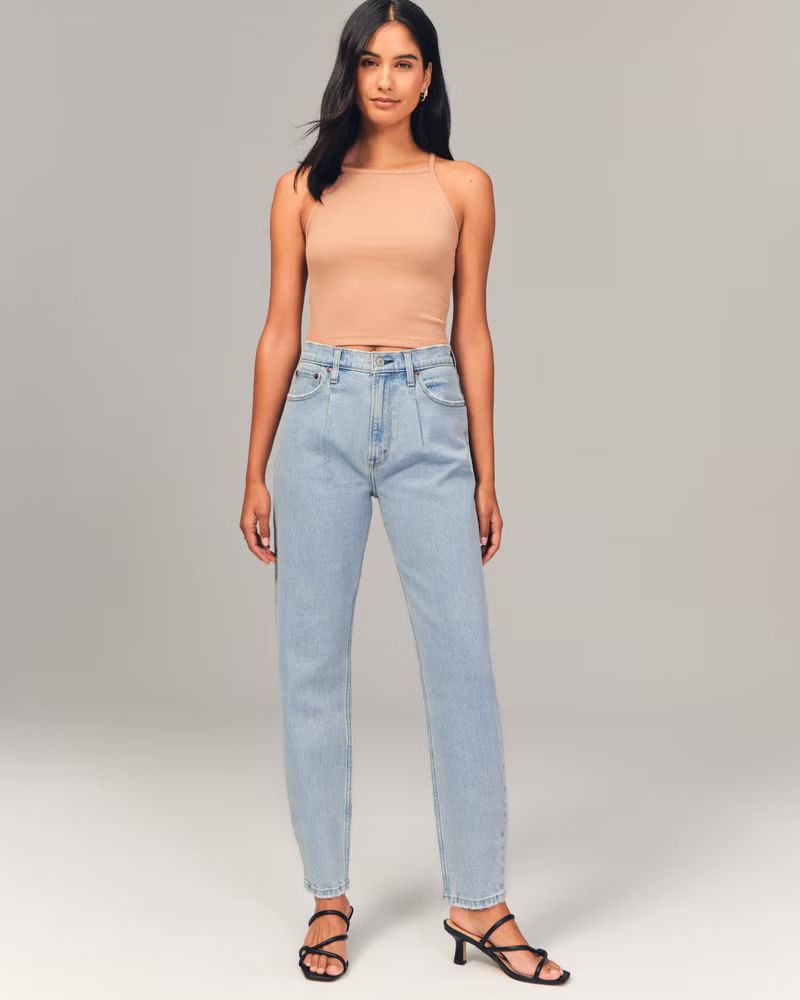 Women's Pleated High Rise 80s Mom Jean | Women's New Arrivals | Abercrombie.com | Abercrombie & Fitch (US)
