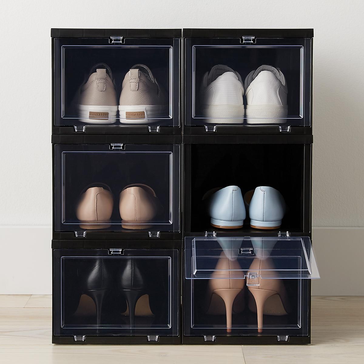 of 6 Small Drop-Front Shoe Box | The Container Store
