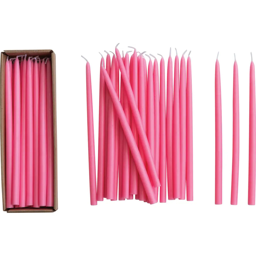 Storied Home 24-Piece Unscented Thin Taper Candles in Box, Pink at Nordstrom | Nordstrom