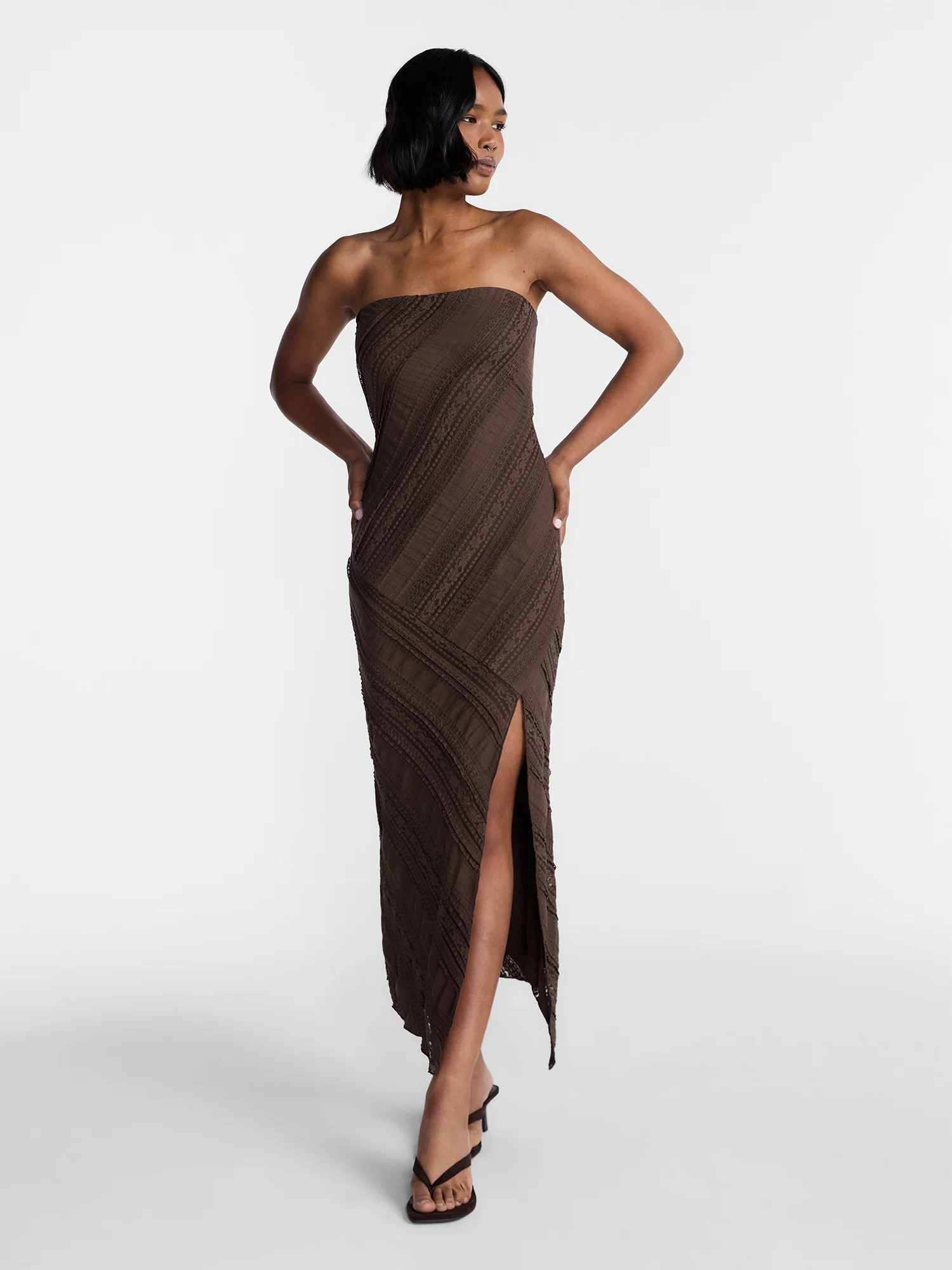 No Boundaries Tube Lace Asymmetrical Dress, Women's XXS-XXL | Walmart (US)