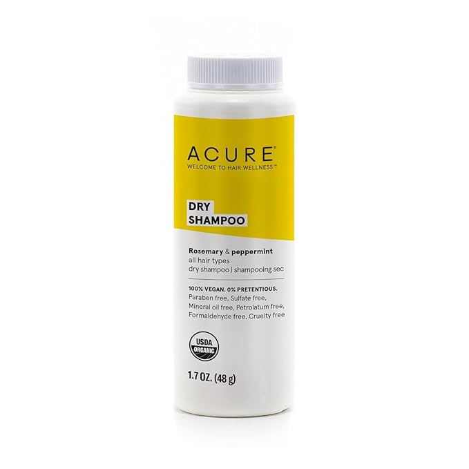Acure Dry Shampoo - All Hair Types | 100% Vegan | Certified Organic | Rosemary & Peppermint - Abs... | Amazon (US)