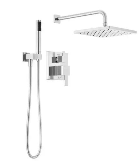 Modern 1-Spray Raincan Wall Mount Fixed and Handheld Shower Head 1.75 GPM in Chrome

#LTKhome