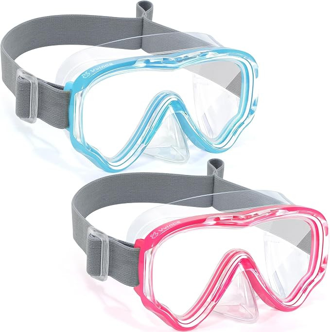 Vvinca Kids-Goggles with Nose Cover, Diving Mask Elastic Fabric Strap Anti Fog Anti Shattered Len... | Amazon (US)